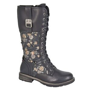 Cipriata Womens/Ladies Floral Calf Boots / Black